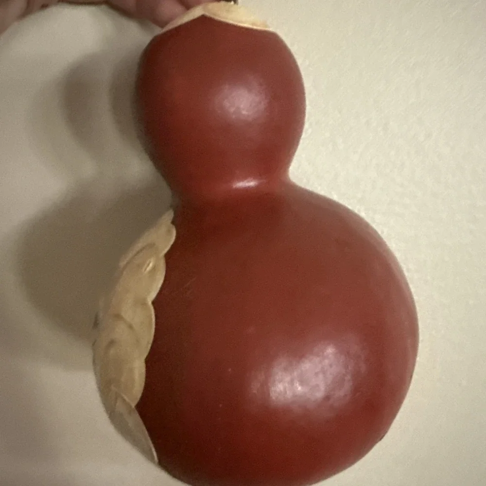 Hand Painted Folk Art Santa‎ Claus On A Gourd Christmas Decoration 7